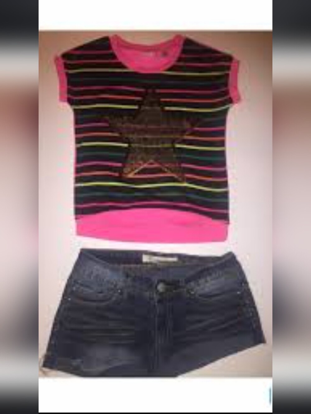 PIPER top with Star ⭐️ black multi Large 10/12 Short sleeve school ready